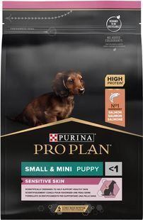Сухий корм Pro Plan Puppy Small & Mini для цуценят та молодих собак дрібних порід з чутливою шкірою, з лососем 3 кг 123809 фото