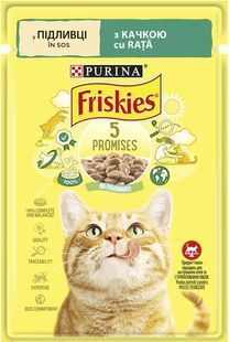 Влажный корм Purina Friskies для взрослых котов, с уткой в подливке 85 г 3650662 фото
