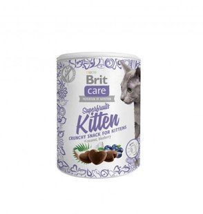 Лакомство Brit Care Cat Snack Superfruits Kitten для котят от 6 недель с курицей кокосом и черникой 100 г 111268 фото