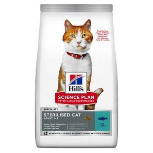 Сухой корм Hill's Science Plan Feline Adult Sterilised Cat для взрослых стерилизованных котов, с тунцем 1.5 кг 607282 фото