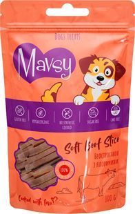 Ласощі Mavsy Soft Beef Slice для собак, соломка з м'яса яловичини 100 г LSB02 фото
