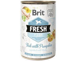 Влажный корм Brit Fresh Fish with Pumpkin для взрослых собак всех пород, рыба и тыква 400 г 100162//3923 фото
