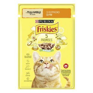 Влажный корм Purina Friskies для взрослых котов, с курицей в подливке 85 г 3650664 фото