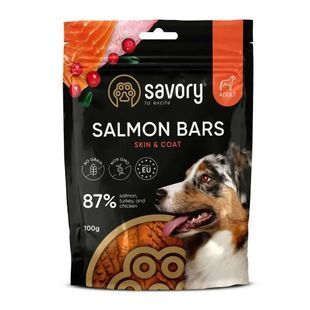 Ласощі Savory Salmon Bars для дорослих собак усіх порід із чутливим травленням, з лососем 100 г 21106 фото