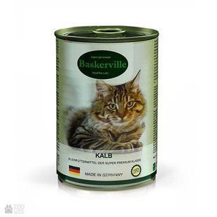 Вологий корм Baskerville для дорослих котів, телятина 400 г 21549 фото