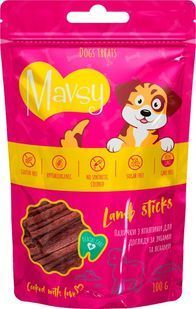 Лакомство Mavsy Lamb Sticks для собак, палочки из мяса ягненка 100 г LSS04 фото