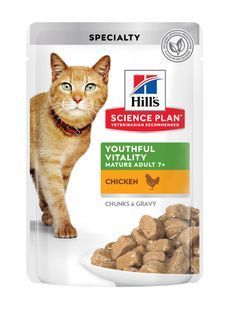 Влажный корм Hill's Science Plan Feline Mature Adult 7+ Senior Vitality для пожилых котов от 7 лет, с курицей 85г 605256 фото