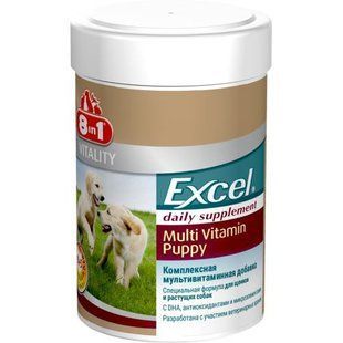 Вітаміни 8in1 Excel &laquo;Multi Vitamin Puppy&raquo; для цуценят та молодих собак, мультивітамін для здорового розвитку 100 таблеток 661820 фото