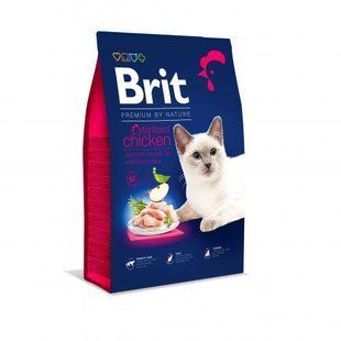 Сухий корм Brit Premium By Nature Cat Sterelised для дорослих стерилізованих котів, з куркою 8 кг 171870 фото