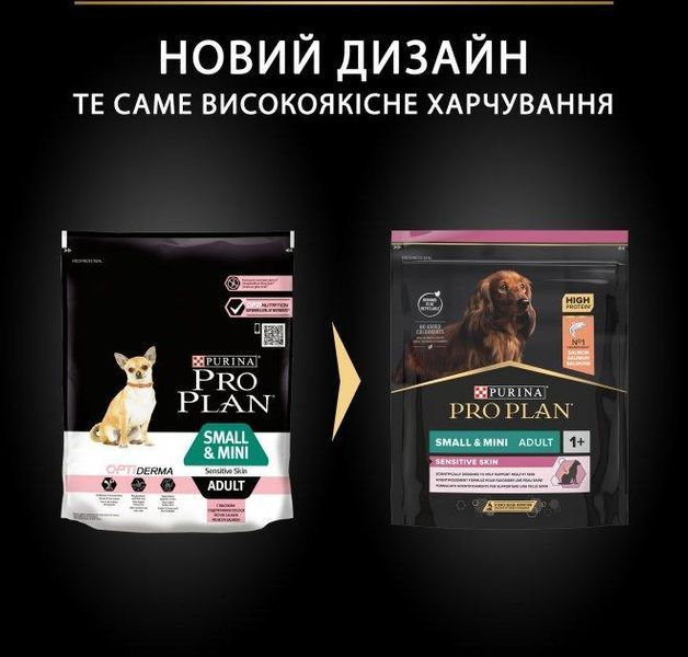 Сухий корм Purina Pro Plan Small & Mini Sensitive для дорослих собак дрібних і карликових порід з чутливою шкірою, з лососем 700 г 3650577 фото