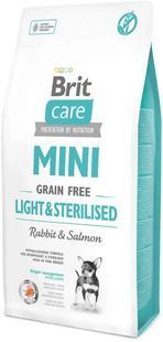 Сухой корм Brit Care Grain Free Mini Light and Sterilised для взрослых собак малых пород контроль веса, с лососем и кроликом 7 кг 170787/1081 фото