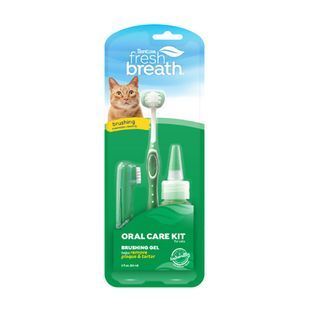 Набір TropiClean Fresh Breath Oral Care Kit для котів, гігієна порожнини рота, гель і 2 зубні щітки 59 мл 003200 фото