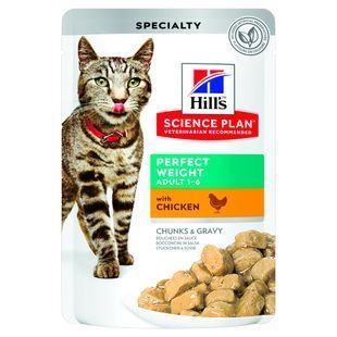 Влажный корм Hill's Science Plan Feline Adult Perfect Weight для взрослых котов поддержание оптимального веса, с курицей 85г 10033LW фото