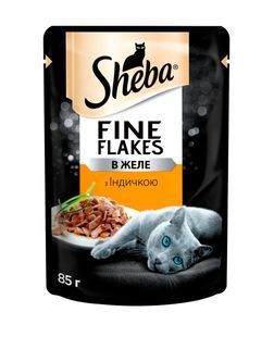 Вологий корм для котів Sheba Fine Flakes з індичкою в желе 85 г&nbsp; 8570 фото