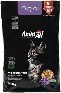 Древесный наполнитель AnimAll для туалета, с ароматом лаванды 5.3 кг 151635 фото