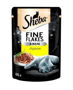 Вологий корм для котів Sheba Fine Flakes з куркою в желе 85 г&nbsp; 257224 фото