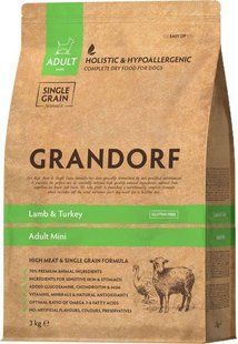 Сухой корм Grandorf Dog Adult Mini Breeds для взрослых собак мелких пород, ягненок с индейкой 3 кг 93103 фото