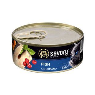 НАБОР Влажный корм Savory Adult Cat для взрослых котов, с рыбой в ​​паштете 12х100 г 30631_набір фото
