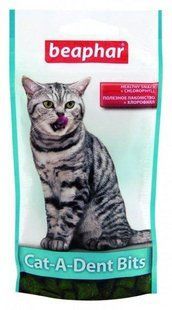 Ласощі Beaphar Cat-A-Dent Bits для котів, подушечки для чищення зубів 35 г 7001156 фото