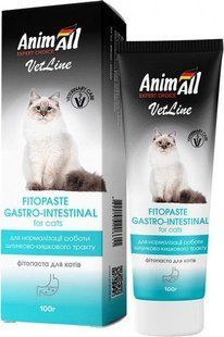Фитопаста AnimAll VetLine Gastrointestinal для котов, нормализация работы желудочно-кишечного тракта 100 г 150567 фото