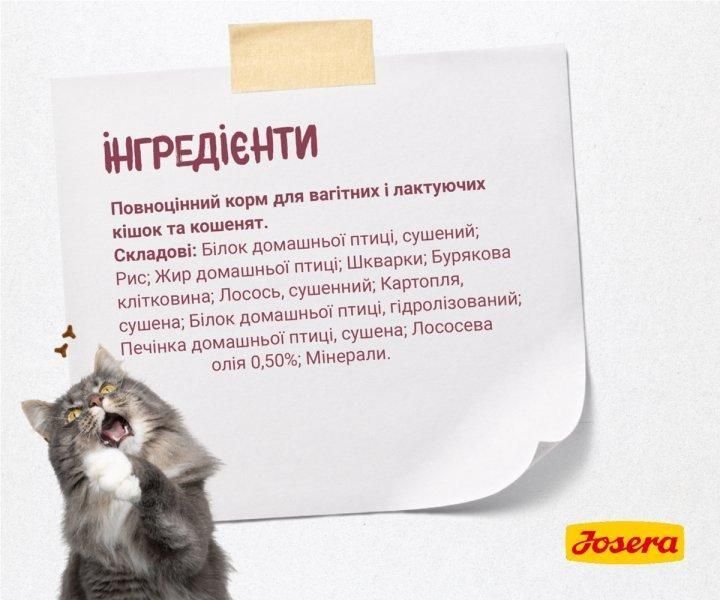 Сухой корм Josera Kitten для котят, беременных и лактирующих кошек, с домашней птицей 10 кг j748960 фото