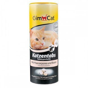 Витамизированное лакомство GimCat Katzentabs для взрослых котов, с маскарпоне и биотином 425 г G-408064 фото