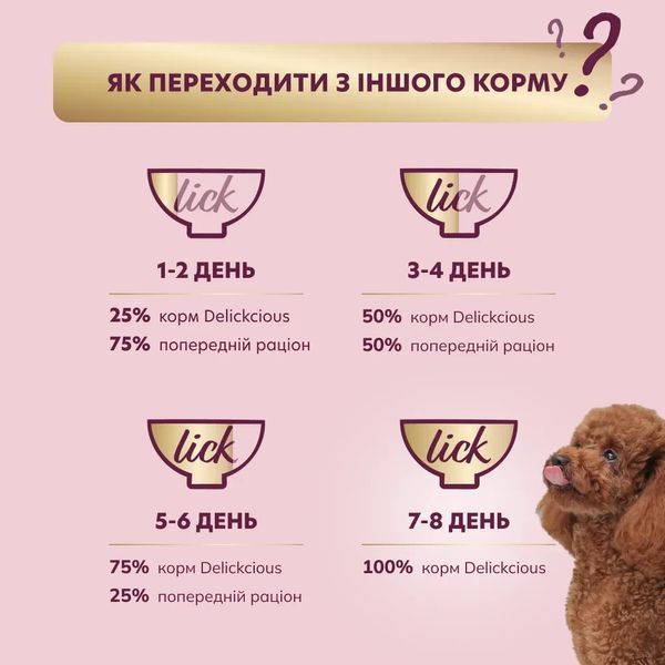 Вологий корм Delickcious для дорослих собак, смужки з лососем та морквою в крем-супі 85 г D6211402 фото