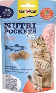 Ласощі GimCat Nutri Pockets Fish для дорослих котів, мультивітамін, лосось 60 г G-419626 фото