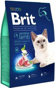 Сухий корм Brit Premium By Nature Cat Sensetive для дорослих котів з чутливим травленням, з ягням 8 кг 171873 фото
