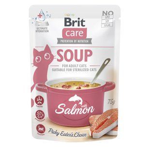 Влажный корм Brit Care Soup Salmon для взрослых котов, суп с лососем 75 г 101153 фото