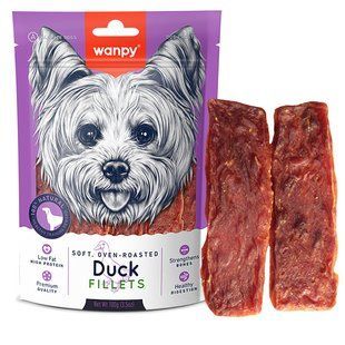 Лакомство Wanpy Soft Duck Fillets для собак, вяленое филе утки 100 г DA-12S фото