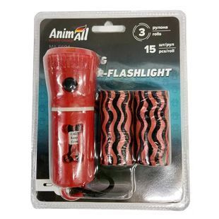 Диспенсер-фонарик AnimAll со сменными пакетами, красный 136526 фото
