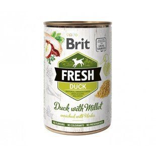 Влажный корм Brit Fresh Duck with Millet для взрослых собак всех пород, утка и пшено 400 г 100160/3909 фото