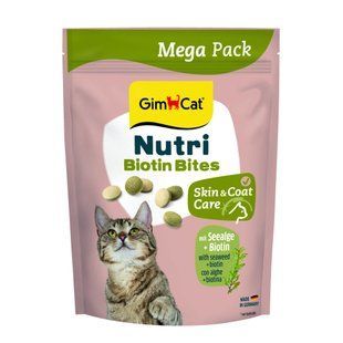 Витамизированное лакомство GimCat Nutri Biotin Bites для взрослых котов, с водорослями и биотином 425 г G-419701 фото