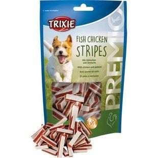 Ласощі Trixie Fish Chicken Stripes для дорослих собак, курка та риба 100 г TX-31534 фото