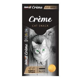 Лакомство AnimAll Сr&egrave;me для котов, со вкусом курицы с тунцем 6&times;15 г 176406 фото