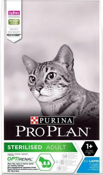 Сухой корм Purina Pro Plan Cat Sterilised для взрослых стерилизованных котов, с кроликом 10 кг 3650561/566486 фото