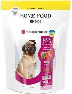 Сухой корм Home Food Dog Hypoallergenic Adult Mini/Medium Breed для взрослых собак малых и средних пород, телятина и овощи 700 г TOT-0.7 фото