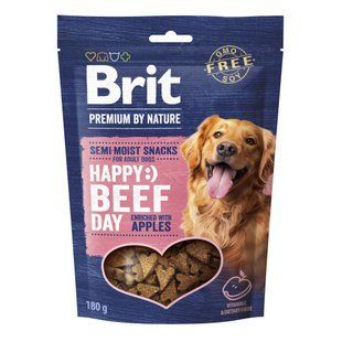 Лакомство Brit Premium Semi-moist Snacks для взрослых собак, говядина и яблоки 180 г 112280 фото