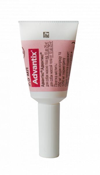 Краплі Адвантікс (Advantix) для собак, від бліх та кліщів вагою 10-25 кг, 1 піпетка 17073 фото