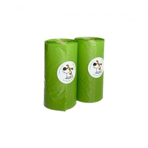 Біорозкладні пакети Poo Bags для прибирання за собакою, без аромату 8 рулонів по 15 штук 20220400 фото
