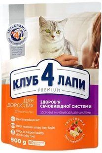 Сухий корм Клуб 4 Лапи Urinary Health Premium для дорослих котів, підтримка сечовидільної системи, з куркою 900 г B4620611 фото