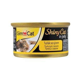 Влажный корм GimCat Shiny Cat для взрослых котов, с тунцем и сыром в желе 70 г G-414300/414188 фото