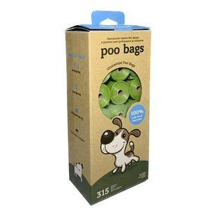 Біорозкладні пакети Poo Bags для прибирання за собакою, без аромату 21 рулон по 15 штук 20220100 фото