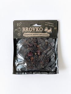 Ласощі Brovko для собак всіх порід, паляничка з яловичої селезінки, в&lsquo;яленого яблука та журавлини 75 фото