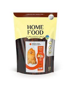 Сухой корм Home Food Dog Hair and Skin Adult Mini Breed для взрослых собак малых пород для кожи и шерсти, индейка и лосось 1,6 кг IM-1.6 фото