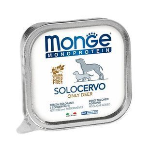 Вологий корм Monge Dog Monoprotein для дорослих собак, з олениною 150 г 70014175 фото