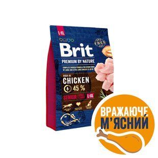 Сухий корм Brit Premium Dog Senior L+XL для собак великих та гігантських порід похилого віку, з куркою 3 кг 170828/6475 фото