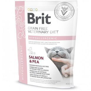 Сухой корм Brit GF Veterinary Diets Hypoallergenic для котов с пищевой аллергией и непереносимостью, с лососем и желтым горохом 2 кг 170961/528387 фото