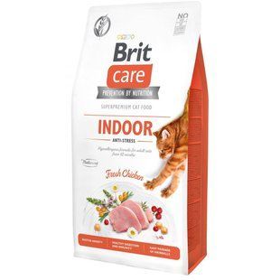 Сухий корм Brit Care Cat GF Indoor Anti-stress для дорослих котів, що живуть у приміщенні, з куркою 7 кг 171301/0846 фото